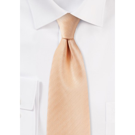 Herringbone Tie in Peach Apricot