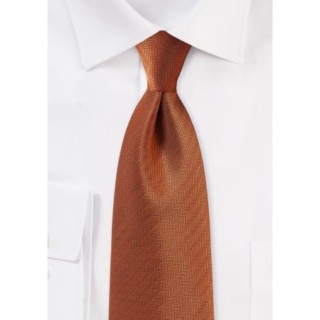Herringbone Tie in Burnt Orange