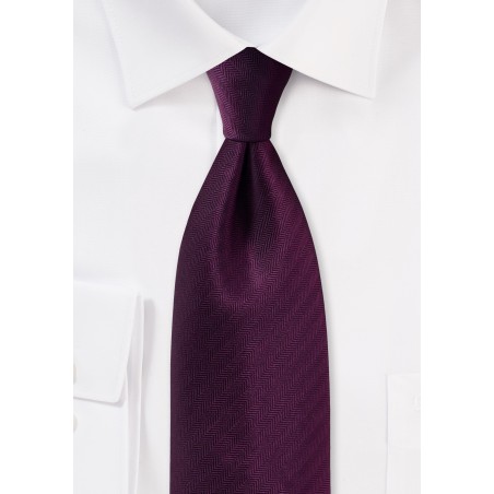 Herringbone Tie in Grape Purple