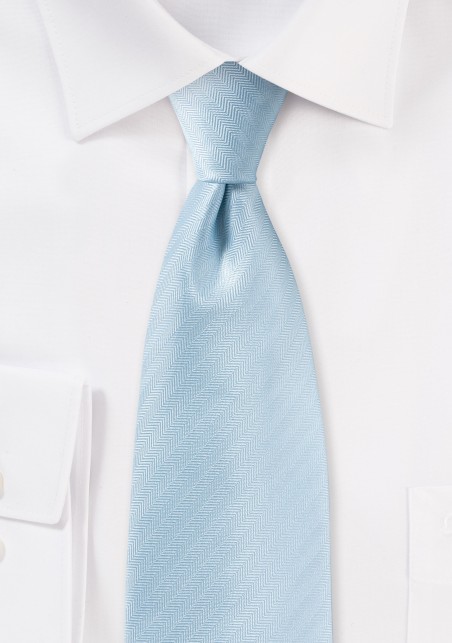 Herringbone Tie in Powder Blue