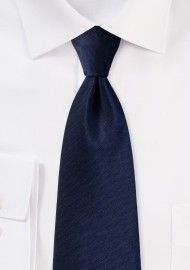 Midnight Blue Tie with Herringbone Weave