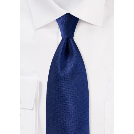 Herringbone Tie in Royal Navy
