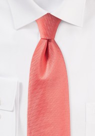 Herringbone Tie in Neon Coral