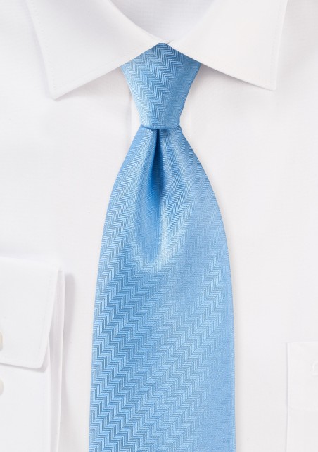 Herringbone Tie in Sky Blue