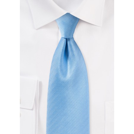 Herringbone Tie in Sky Blue