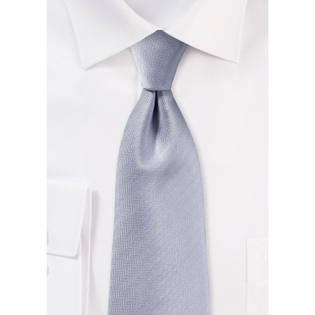 Herringbone Tie in Silver