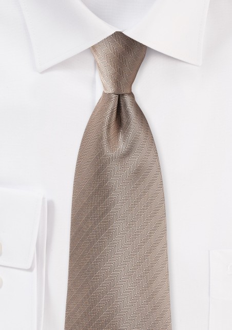 Herringbone Tie in Bronze Gold