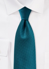Teal Blue Herringbone Tie