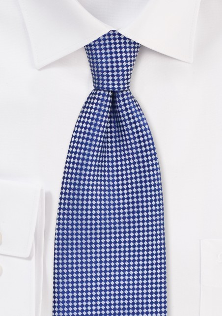 Royal Blue and Silver Diamond Tie