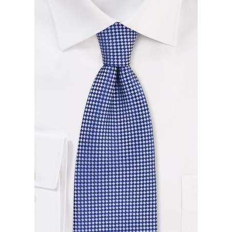 Royal Blue and Silver Diamond Tie
