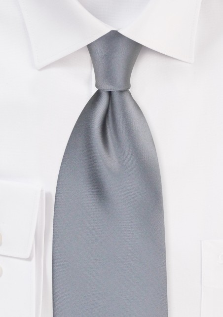 Solid Silver Kids Sized Tie