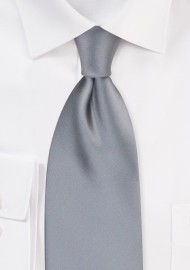 Solid Silver Kids Sized Tie