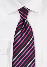 Kids Necktie in Black Pink Rose