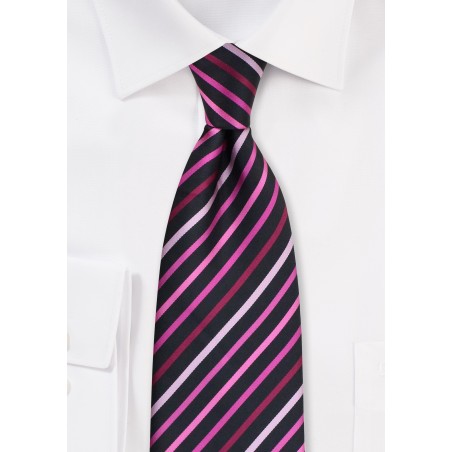 Black, Pink, Rose Tie in XL