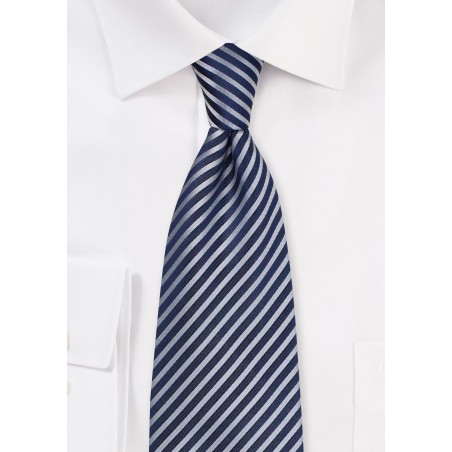 Dark Navy Tie with Textured Stripes