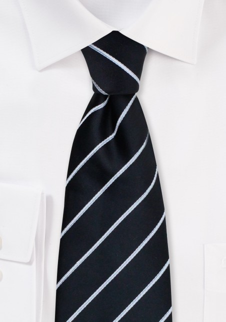 Formal Black and Silver Tie in XL