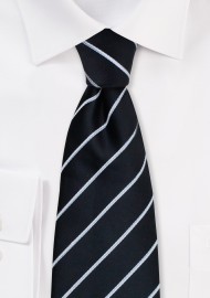 Formal Black and Silver Tie in XL