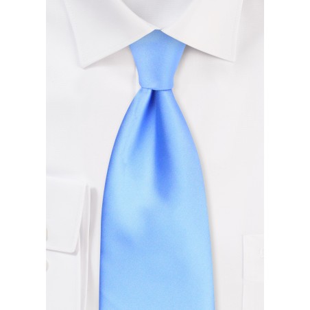 Solid Mens Tie in Capri Blue