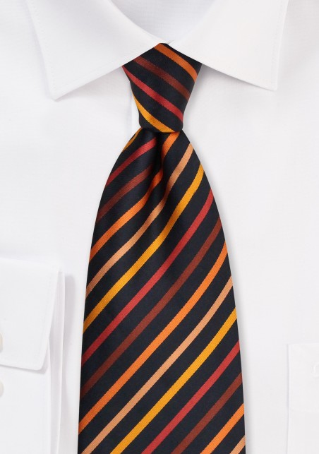 Orange & Black Striped Tie