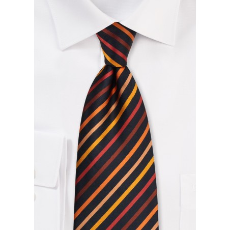 Orange & Black Striped Tie