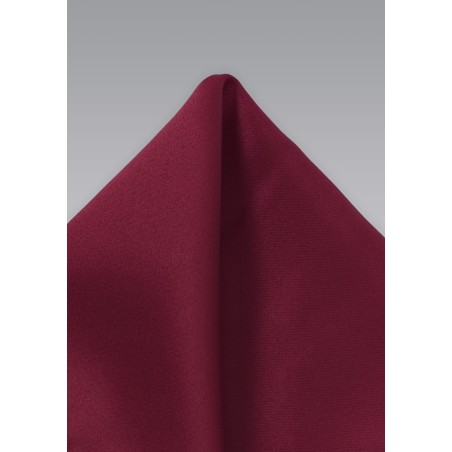 Satin Pocket Square in Wine Red