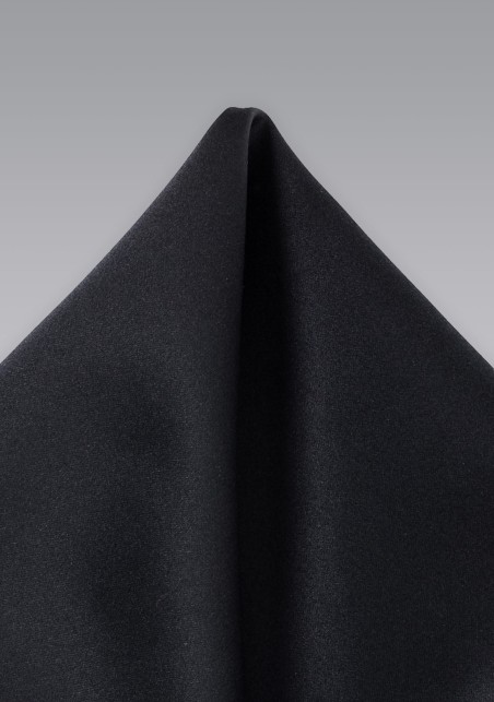 Solid Black Pocket Square