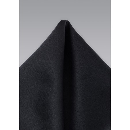 Solid Black Pocket Square