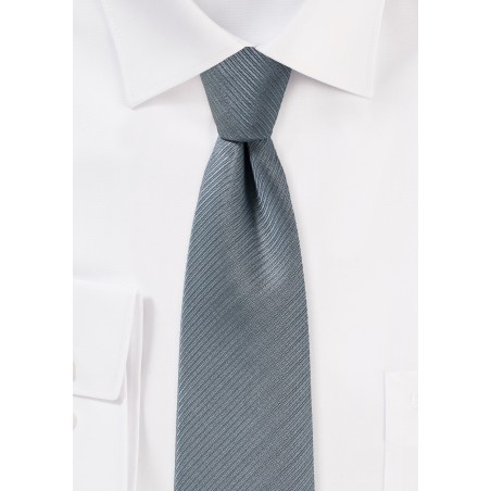 Classic Gray Textured Skinny Tie