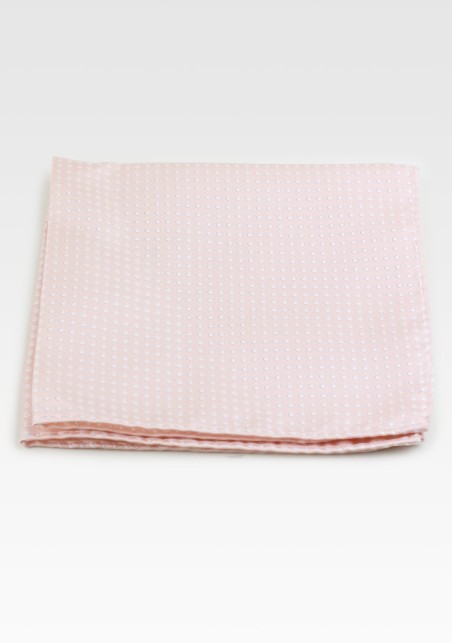 Blush Pink Pocket Square with Dots