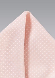 Blush Pink Pocket Square with Dots