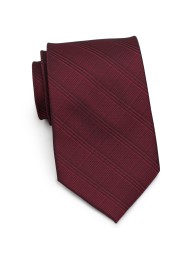 Extra Long Plaid Tie in Cordovan Red