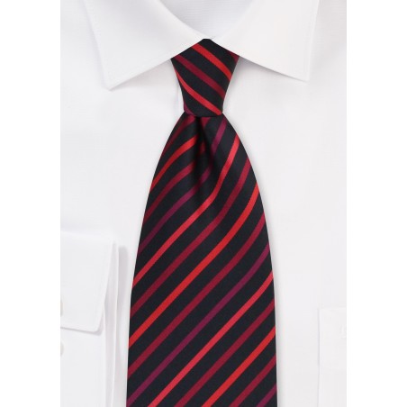 Red and Black Striped Tie