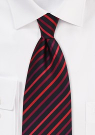 Red and Black Striped Tie