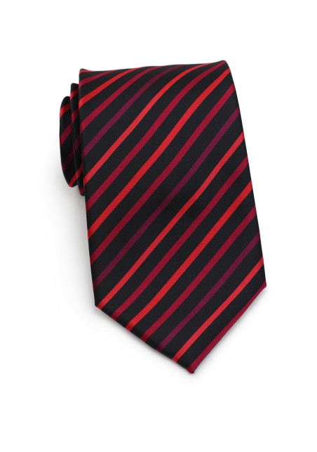 Red and Black Striped Tie