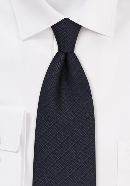 Smokey Charcoal Plaid Tie