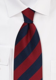 Extra Long Regimental Tie in Red and Navy