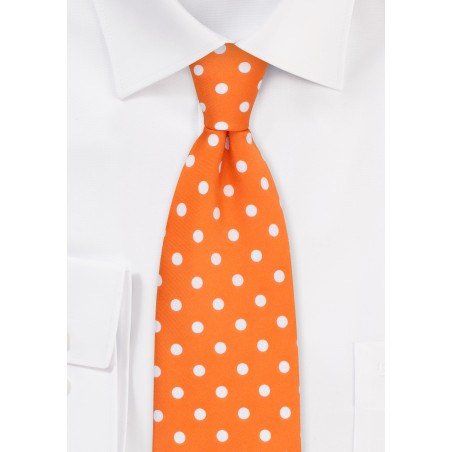 Polka Dot Tie in Firecracker Orange