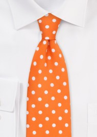 Polka Dot Tie in Firecracker Orange