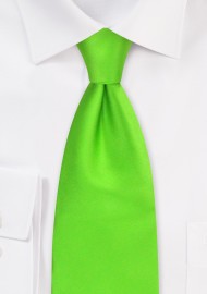 XL Silk Tie in Bright Lime Green