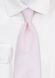 Blush Pink Striped Tie in XL Length