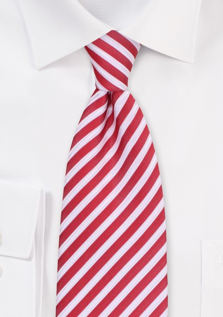 Striped Mens Tie in Cardinal Red