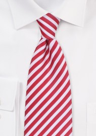 Striped Mens Tie in Cardinal Red