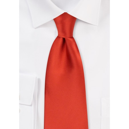 Dark Orange Necktie in Extra Long Length