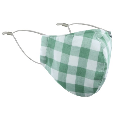 Tea Green Gingham Check Mask