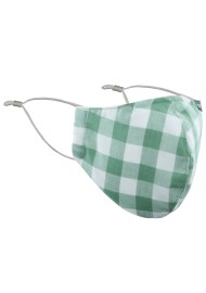 Tea Green Gingham Check Mask