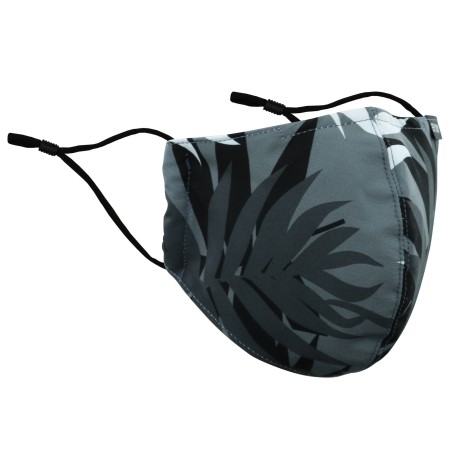 Palm Leaf Print Mask in Black and Gray
