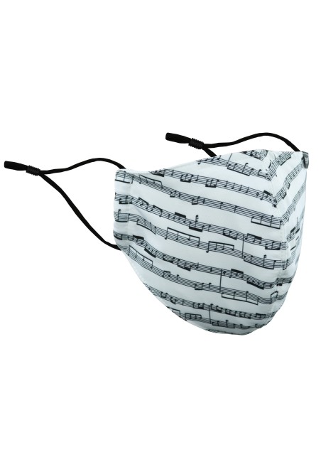 Classical Music Print Filter Mask in Cream