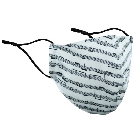 Classical Music Print Filter Mask in Cream