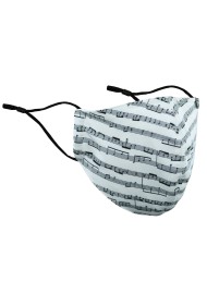 Classical Music Print Filter Mask in Cream