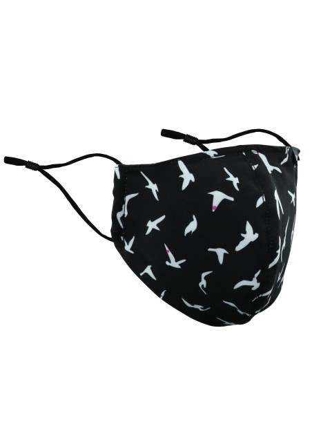 Black and White Filter Mask with Flying Birds
